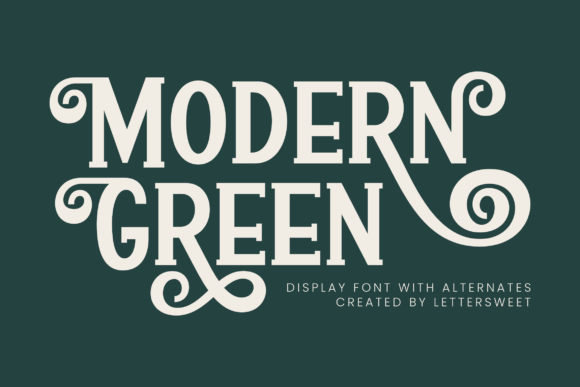 Modern Green Font: Playful Display Typeface for Craft Projects