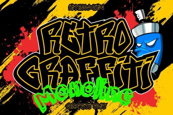Retro Graffiti Monoline: Bold Display Font for Crafters